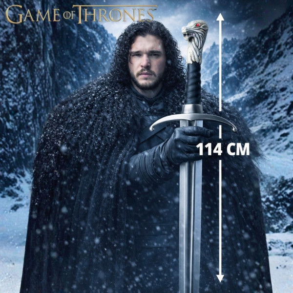 Longclaw – Легендарният меч на Jon Snow Джон Сноу от Игра на тронове, Game of thrones, (114 см) – 1:1, незаточен, с поставка за стена